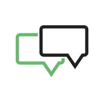 Two Chat Bubbles Line Green and Black Icon vector