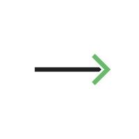 línea de flecha derecha icono verde y negro vector