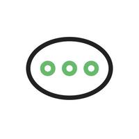 línea de burbuja de chat único icono verde y negro vector
