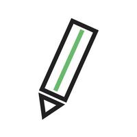 línea de lápiz icono verde y negro vector