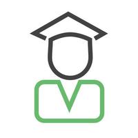 Convocation Line Green and Black Icon vector