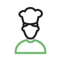 Chef Male Line Green and Black Icon vector