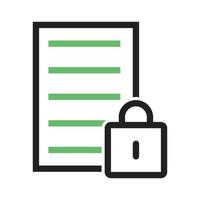 Secure Data Line Green and Black Icon vector