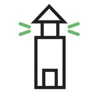 Lighthouse Line Green and Black Icon vector