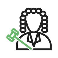 Judge Line Green and Black Icon vector