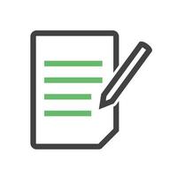 Assignment Line Green and Black Icon vector