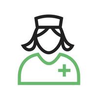 Nurse Line Green and Black Icon vector