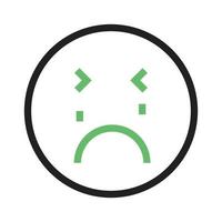 Crying Line Green and Black Icon vector