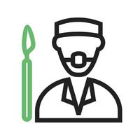 Surgeon Line Green and Black Icon vector