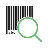 Find Code Line Green and Black Icon vector