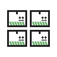 línea de cajas icono verde y negro vector