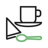 Coffee Served Line Green and Black Icon vector