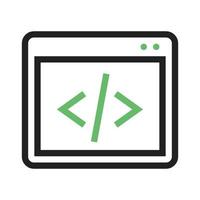 Programming Line Green and Black Icon vector
