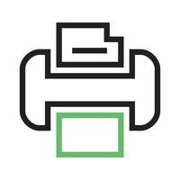 Printer Line Green and Black Icon vector