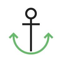 Anchor Line Green and Black Icon vector