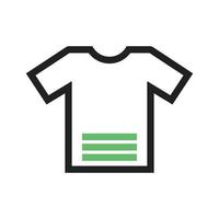 Plain T Shirt Line Green and Black Icon vector