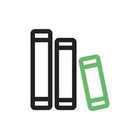 Books Line Green and Black Icon vector