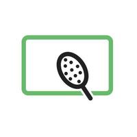 Brush and Mirror Line Green and Black Icon vector