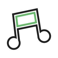 Music Note I Line Green and Black Icon vector