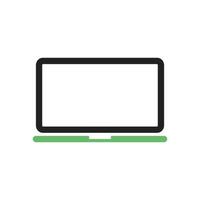 Laptop Line Green and Black Icon vector