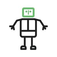 Robot Line Green and Black Icon vector