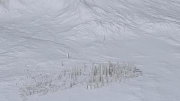 big city in the mountains top view. illustration in casual graphic design. fragments New York 3D render photo