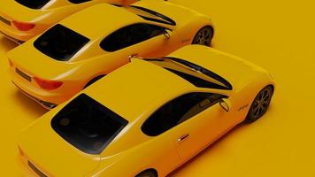 auto yellow. 3d illustration of fragments of vehicles on a white background. photo