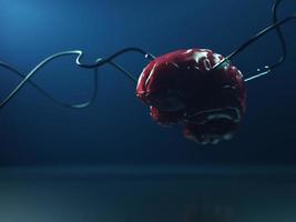 Artificial Intelligence. color golden brain image photo