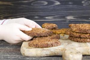 oatmeal cookies, close up photo