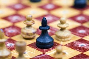 small old wooden chess photo