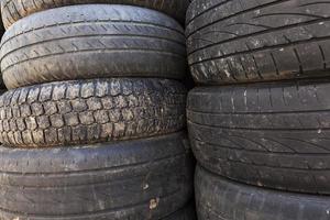 damaged rubber tires photo