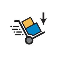 Handcart Sell and Buy Icon EPS 10 vector