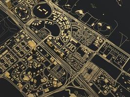 top view of the big city. illustration in casual graphic design. fragment of dubai 3d render photo