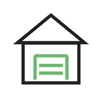 Warehouse Line Green and Black Icon vector