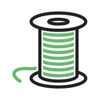 Thread Line Green and Black Icon vector