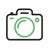 Camera Line Green and Black Icon vector