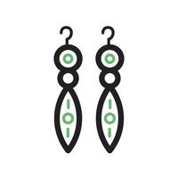 Earrings I Line Green and Black Icon vector