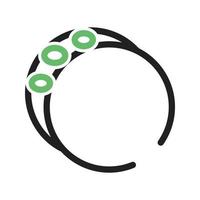 línea de pulsera icono verde y negro vector