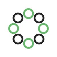 Group Work Line Green and Black Icon vector