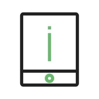 Perm Device Info Line Green and Black Icon vector