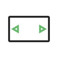 Settings Overscan Line Green and Black Icon vector