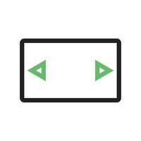 Settings Overscan Line Green and Black Icon vector