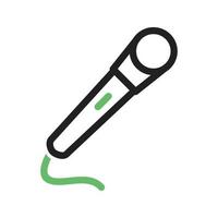 Microphone Line Green and Black Icon vector
