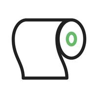 línea de rollo de tejido icono verde y negro vector