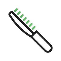 Hair Brush Line Green and Black Icon vector