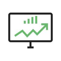 SEO Monitoring Line Green and Black Icon vector