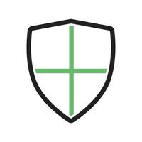 Shield II Line Green and Black Icon vector