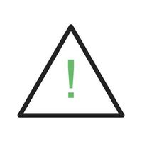 Warning Sign Line Green and Black Icon vector