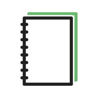 Spiral Notebook Line Green and Black Icon vector