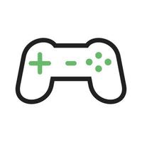 línea de consola de juegos icono verde y negro vector